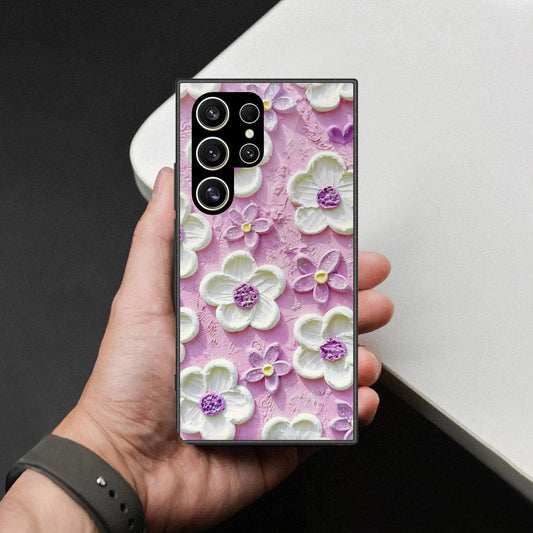 Samsung Galaxy S26 Ultra Cover - Floral Series - Design 4 - Purple & White - HQ Premium Shine Durable Shatterproof Case