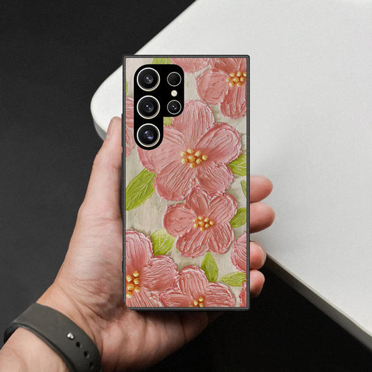 Samsung Galaxy S26 Ultra Cover - Floral Series - Design 9 - Pink & Green - HQ Premium Shine Durable Shatterproof Case