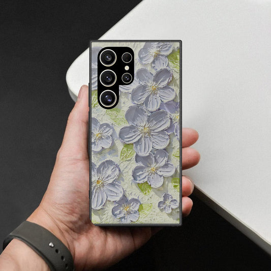 Samsung Galaxy S26 Ultra Cover - Floral Series - Design 12 - Grey & Green - HQ Premium Shine Durable Shatterproof Case