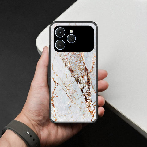 Tecno Spark 40 Cover - White Marble Series - HQ Premium Shine Durable Shatterproof Case