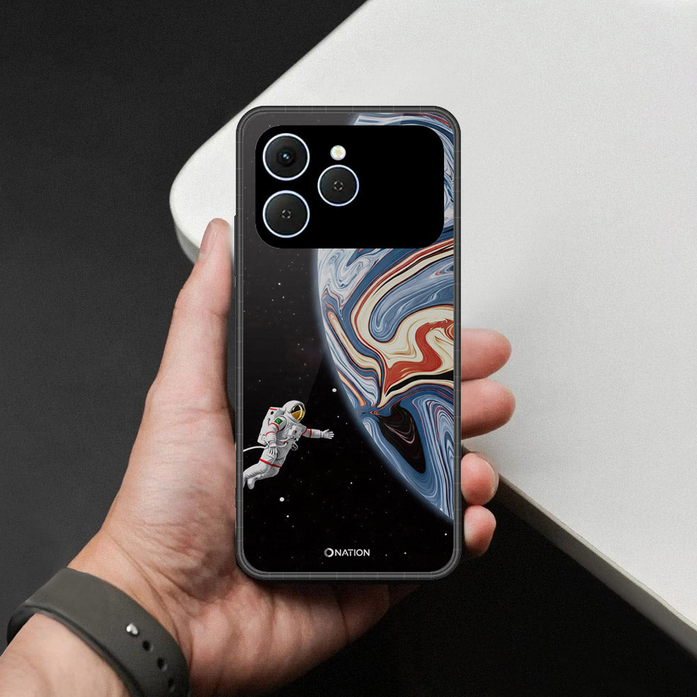 Tecno Spark 40 Cover - Cosmic Marble Astronaut Design - HQ Premium Shine Durable Shatterproof Case