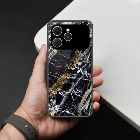 Tecno Spark 40 Cover - Black Marble Series - HQ Premium Shine Durable Shatterproof Case
