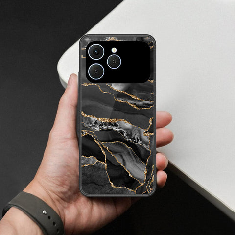 Tecno Spark 40 Cover - Black Marble Series - HQ Premium Shine Durable Shatterproof Case