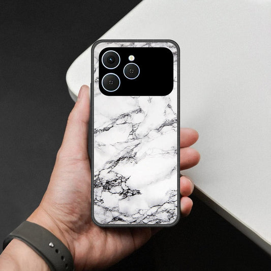 Tecno Spark 40 Cover - White Marble Series - HQ Premium Shine Durable Shatterproof Case