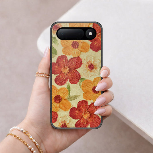Tecno Spark 50 5G Cover - Floral Series - Design 6 - Red & Orange - HQ Ultra Shine Premium Infinity Glass Soft Silicon Borders Case