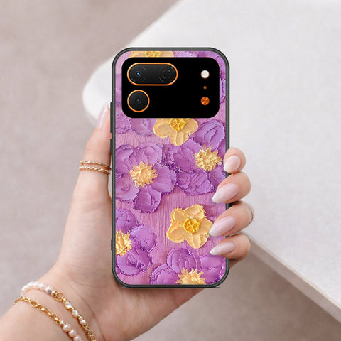 Tecno Spark 50 Pro Cover - Floral Series - Design 8 - Purple & Yellow - HQ Ultra Shine Premium Infinity Glass Soft Silicon Borders Case
