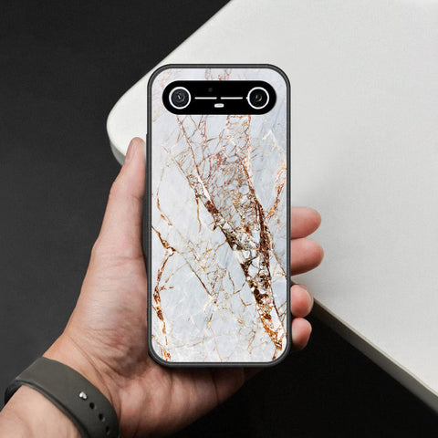 Tecno Pova Slim Cover - White Marble Series - HQ Ultra Shine Premium Infinity Glass Soft Silicon Borders Case