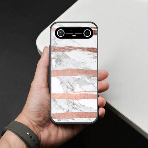 Tecno Pova Slim Cover - White Marble Series - HQ Ultra Shine Premium Infinity Glass Soft Silicon Borders Case