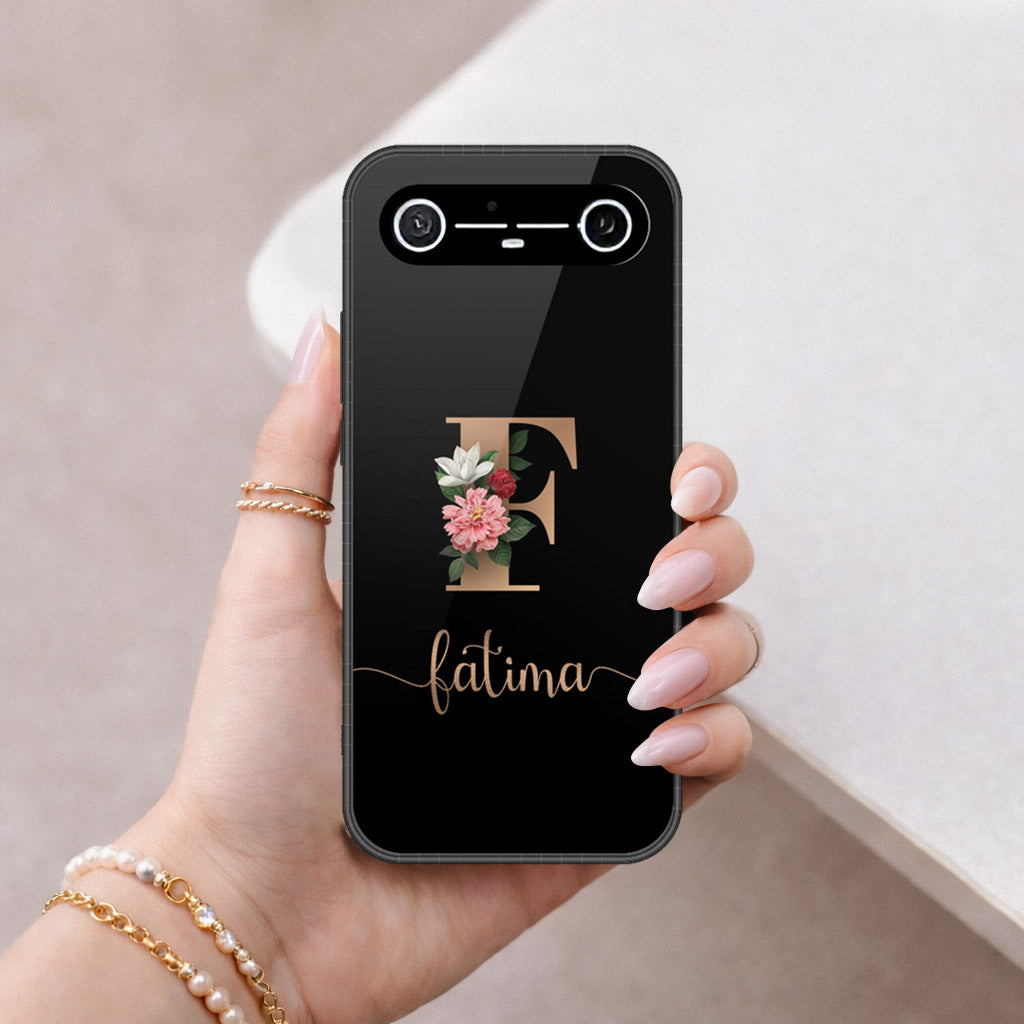 Tecno Spark Slim Cover - Personalized Alphabet Series - HQ Ultra Shine Premium Infinity Glass Soft Silicon Borders Case
