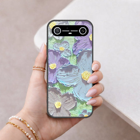 Tecno Pova Slim Cover - Floral Series - Design 1 - Purple & Aqua - HQ Ultra Shine Premium Infinity Glass Soft Silicon Borders Case