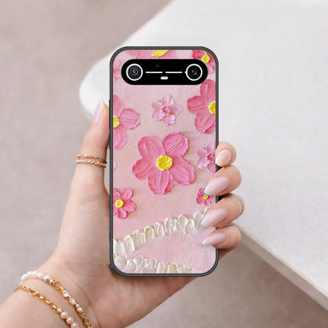 Tecno Spark Slim Cover - Floral Series - Design 2 - Pink - HQ Ultra Shine Premium Infinity Glass Soft Silicon Borders Case