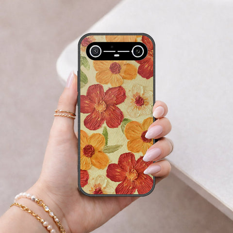 Tecno Pova Slim Cover - Floral Series - Design 6 - Red & Orange - HQ Ultra Shine Premium Infinity Glass Soft Silicon Borders Case
