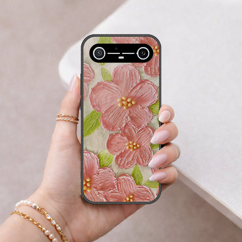 Tecno Spark Slim Cover - Floral Series - Design 9 - Pink & Green - HQ Ultra Shine Premium Infinity Glass Soft Silicon Borders Case