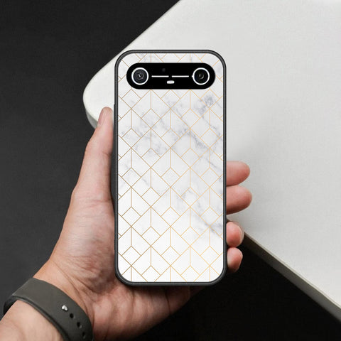Tecno Pova Slim Cover - White Marble Series 2 - HQ Ultra Shine Premium Infinity Glass Soft Silicon Borders Case