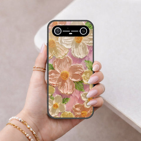 Tecno Spark Slim Cover - Floral Series - Design 11 - White & Green - HQ Ultra Shine Premium Infinity Glass Soft Silicon Borders Case