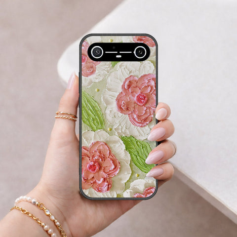 Tecno Spark Slim Cover - Floral Series - Design 13 - Offwhite & Green - HQ Ultra Shine Premium Infinity Glass Soft Silicon Borders Case