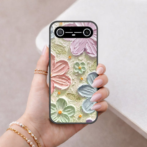Tecno Spark Slim Cover - Floral Series - Design 15 - Blue & Green - HQ Ultra Shine Premium Infinity Glass Soft Silicon Borders Case