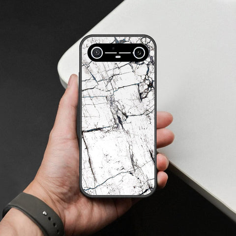 Tecno Pova Slim Cover - White Marble Series 2 - HQ Ultra Shine Premium Infinity Glass Soft Silicon Borders Case