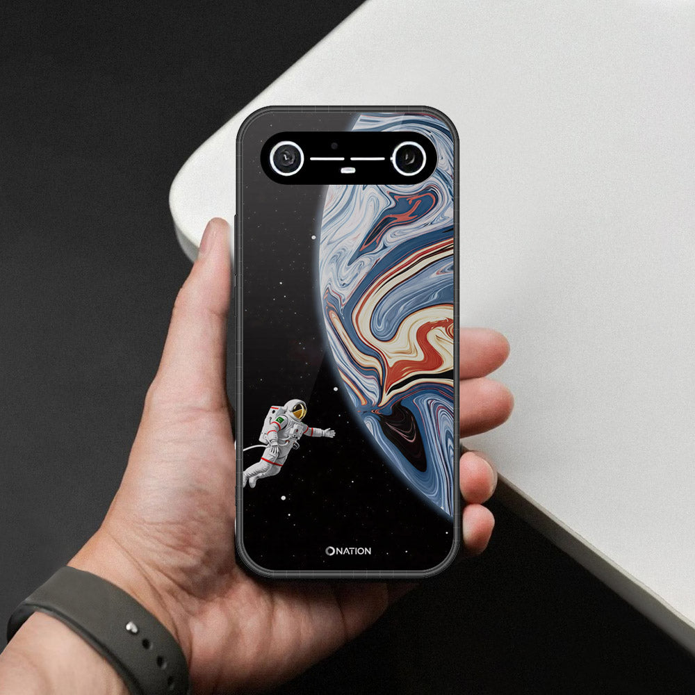 Tecno Spark Slim Cover - Cosmic Marble Astronaut Design - HQ Ultra Shine Premium Infinity Glass Soft Silicon Borders Case