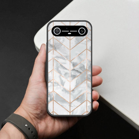 Tecno Pova Slim Cover - White Marble Series 2 - HQ Ultra Shine Premium Infinity Glass Soft Silicon Borders Case