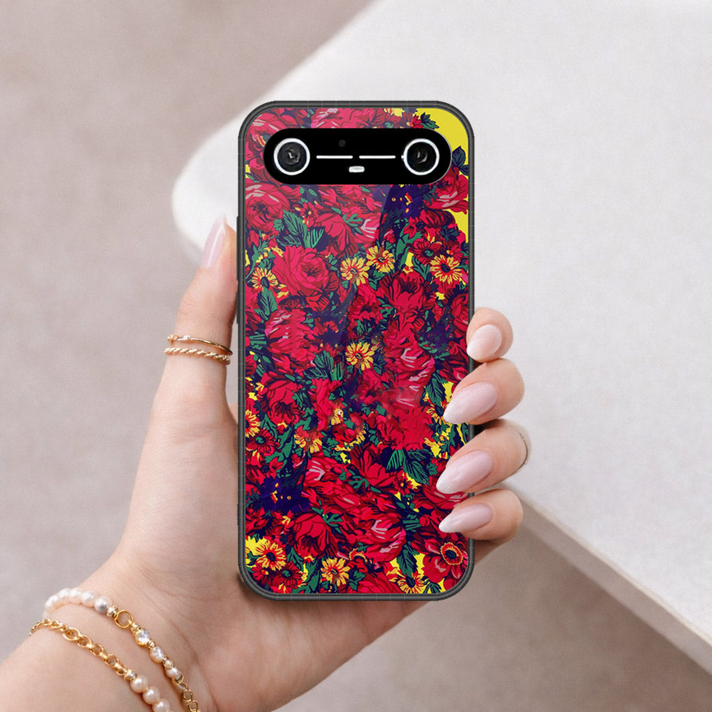 Tecno Spark Slim Cover - Floral Series - HQ Ultra Shine Premium Infinity Glass Soft Silicon Borders Case