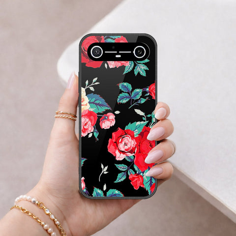 Tecno Spark Slim Cover - Floral Series - HQ Ultra Shine Premium Infinity Glass Soft Silicon Borders Case