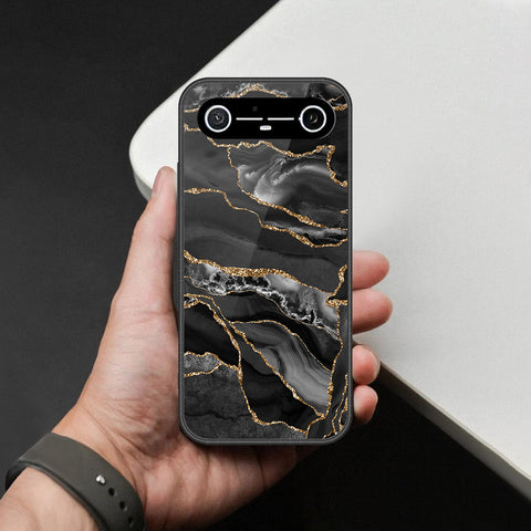 Tecno Spark Slim Cover - Black Marble Series - HQ Ultra Shine Premium Infinity Glass Soft Silicon Borders Case