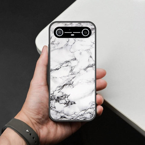 Tecno Pova Slim Cover - White Marble Series - HQ Ultra Shine Premium Infinity Glass Soft Silicon Borders Case