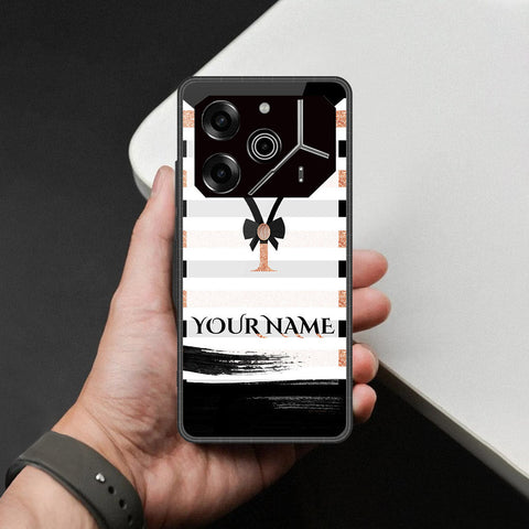 Tecno Pova 6 - Personalized Alphabet Series - HQ Ultra Shine Premium Infinity Glass Soft Silicon Borders Case