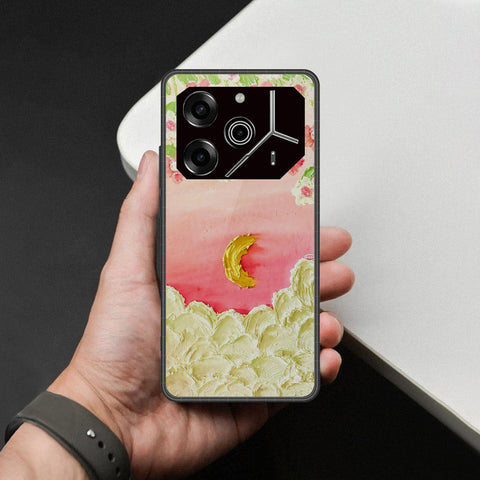 Tecno Pova 6 Cover - Floral Series - Design 7 - Pink & Yellow - HQ Ultra Shine Premium Infinity Glass Soft Silicon Borders Case