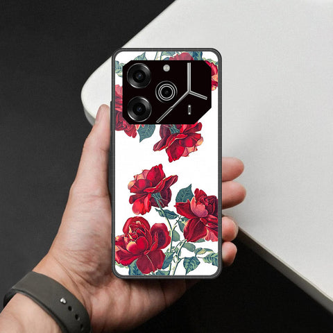 Tecno Pova 6 - Floral Series 2 - HQ Ultra Shine Premium Infinity Glass Soft Silicon Borders Case