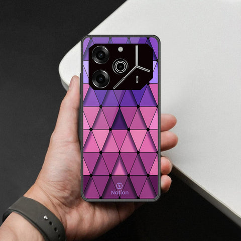 Tecno Pova 6 - Onation Pyramid Series - HQ Ultra Shine Premium Infinity Glass Soft Silicon Borders Case