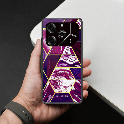 Tecno Pova 6 - O'Nation Shades of Marble Series - HQ Ultra Shine Premium Infinity Glass Soft Silicon Borders Case