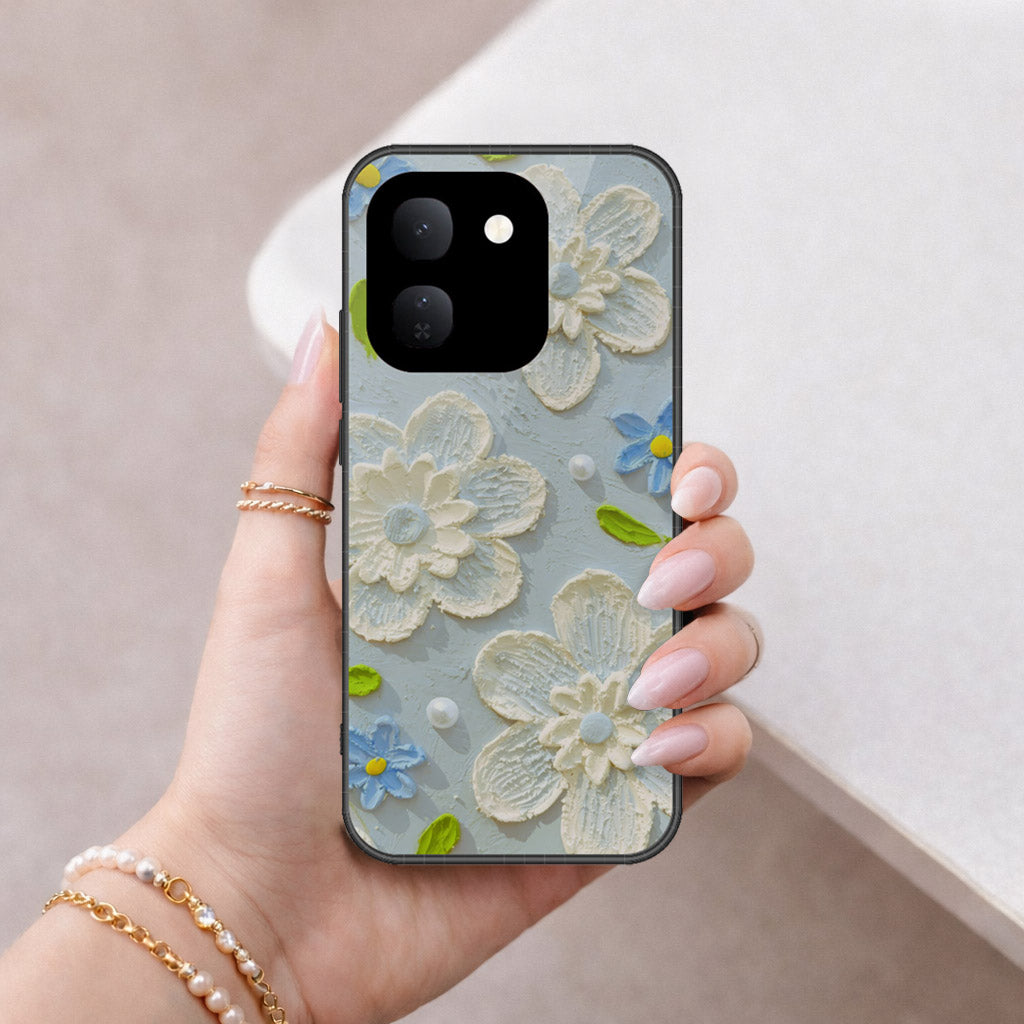 Vivo iQOO Z11S Cover - Floral Series - Design 3 - Sky Blue - HQ Premium Shine Durable Shatterproof Case