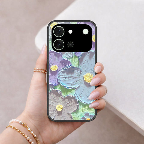Vivo S60e Cover - Floral Series - Design 1 - Purple & Aqua - HQ Premium Shine Durable Shatterproof Case