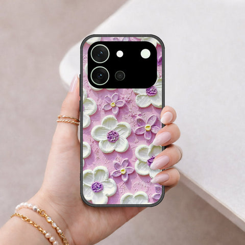 Vivo S60e Cover - Floral Series - Design 4 - Purple & White - HQ Premium Shine Durable Shatterproof Case