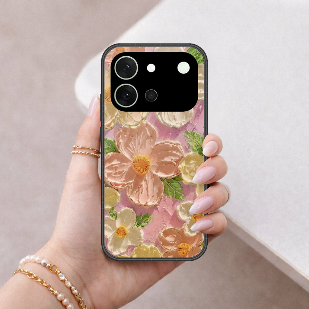 Vivo S60e Cover - Floral Series - Design 11 - White & Green - HQ Premium Shine Durable Shatterproof Case