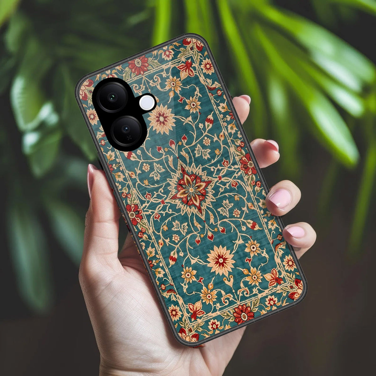 Vivo V60 Lite 5G Cover - ONation Persian Rugs Series 2 - HQ Ultra Shine Premium Infinity Glass Soft Silicon Borders Case (Fast Delivery)