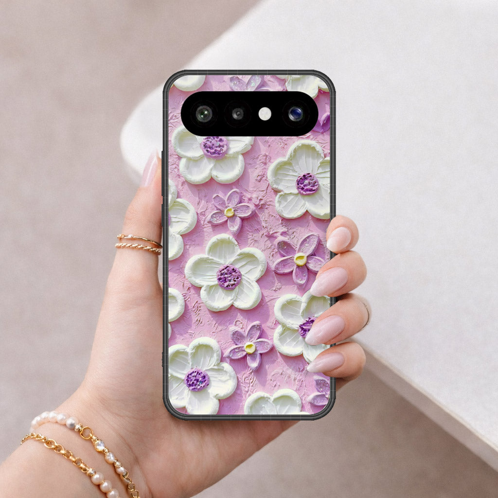 Vivo X300 FE (Russia) Cover - Floral Series - Design 4 - Purple & White - HQ Premium Shine Durable Shatterproof Case