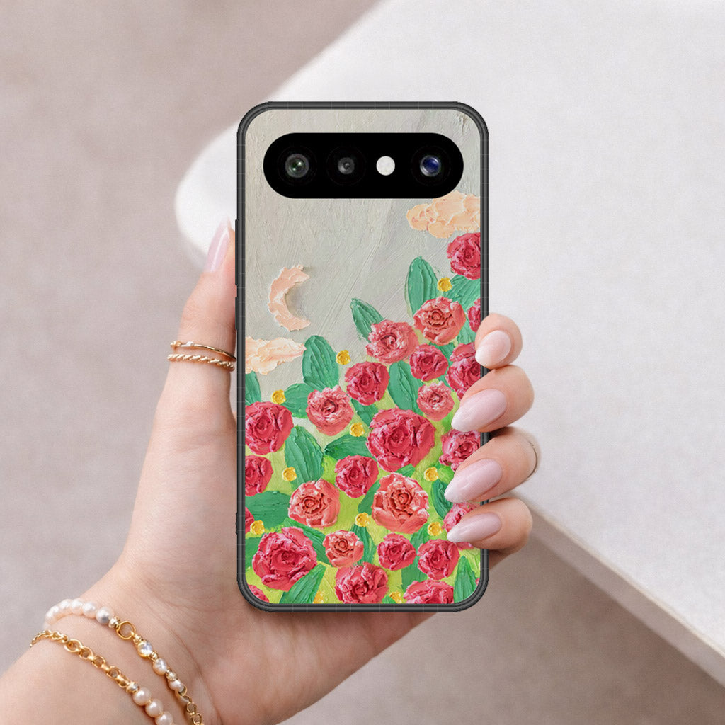 Vivo X300 FE (Russia) Cover - Floral Series - Design 10 - Red & Green - HQ Premium Shine Durable Shatterproof Case