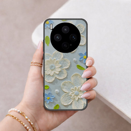 Vivo X300s Cover - Floral Series - Design 3 - Sky Blue - HQ Premium Shine Durable Shatterproof Case