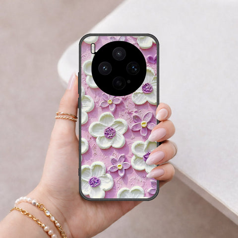 Vivo X300s Cover - Floral Series - Design 4 - Purple & White - HQ Premium Shine Durable Shatterproof Case