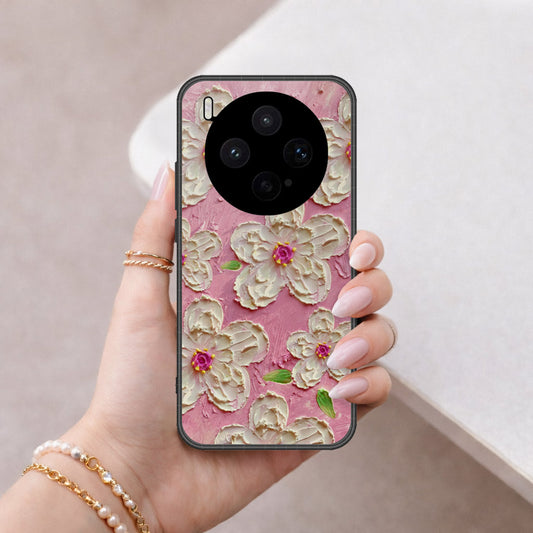 Vivo X300s Cover - Floral Series - Design 5 - Pink & White - HQ Premium Shine Durable Shatterproof Case