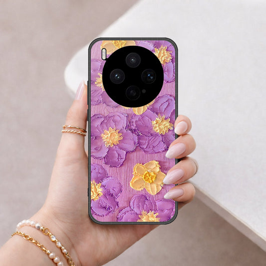 Vivo X300s Cover - Floral Series - Design 8 - Purple & Yellow - HQ Premium Shine Durable Shatterproof Case