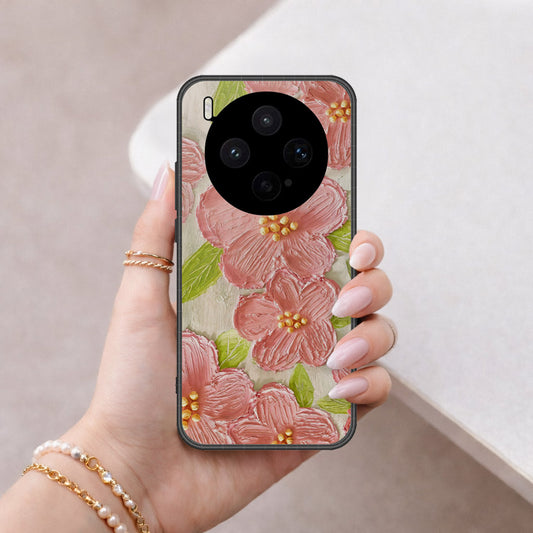 Vivo X300s Cover - Floral Series - Design 9 - Pink & Green - HQ Premium Shine Durable Shatterproof Case