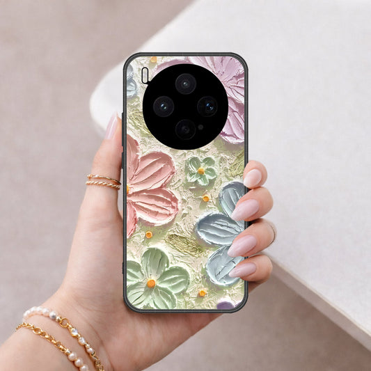 Vivo X300s Cover - Floral Series - Design 15 - Blue & Green - HQ Premium Shine Durable Shatterproof Case