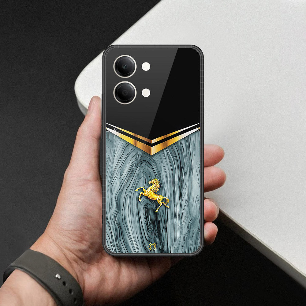 Vivo Y05 Cover - Majestic Royal V Design - HQ Ultra Shine Premium Infinity Glass Soft Silicon Borders Case