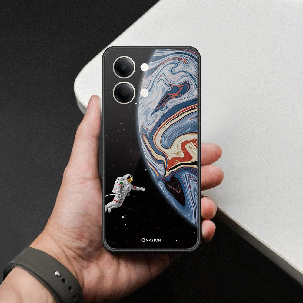 Vivo Y6t 5G Cover - Cosmic Marble Astronaut Design - HQ Ultra Shine Premium Infinity Glass Soft Silicon Borders Case