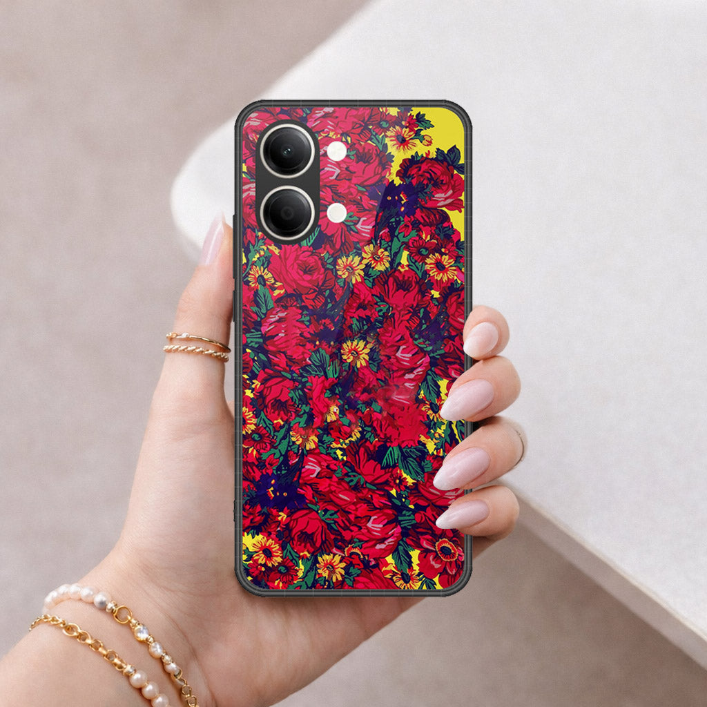 Vivo Y11 5G Cover - Floral Series - HQ Ultra Shine Premium Infinity Glass Soft Silicon Borders Case