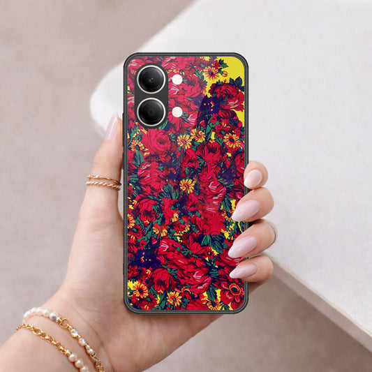 Vivo Y60M 5G Cover - Floral Series - HQ Ultra Shine Premium Infinity Glass Soft Silicon Borders Case